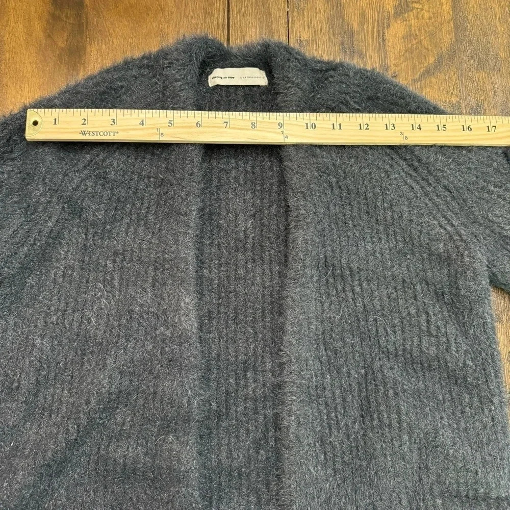 Anthropologie Sleeping on Snow open cardigan. Dark gray, size XS. NWOT - Picture 7 of 9